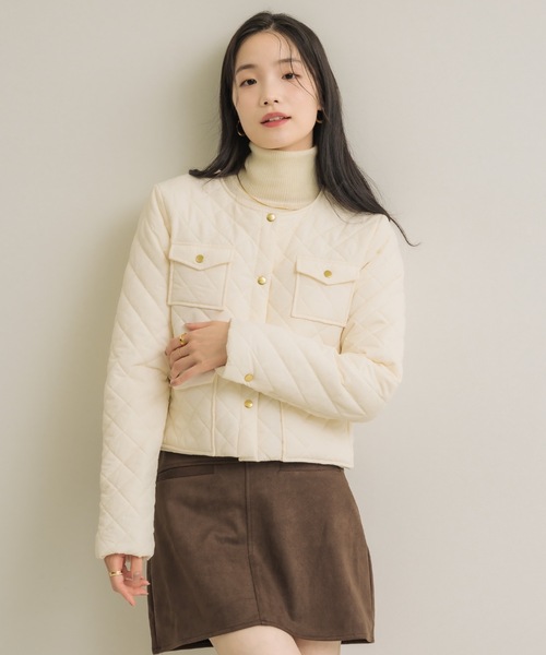 NEUNA（ヌナ）の「キルティングライトダウンJK（ダウンジャケット/コート・レディース・アイボリー/ブラック・FREE）」の22枚目の写真