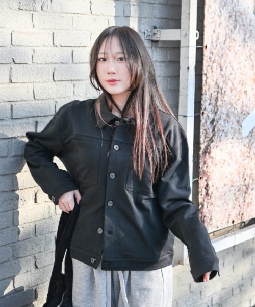 AGOD（エージーオーディー）の「ニットトラッカージャケット[ブラック]（デニムジャケット・レディース・その他・SMALL/MEDIUM/LARGE）」の6枚目の写真