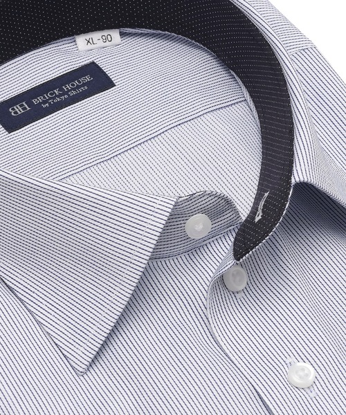 TOKYO SHIRTS(トウキョウシャツ)の「形態安定ノンアイロン ワイド 長袖ビジネスワイシャツ(大きいサイズ・長いサイズ)(ビジネスシャツ・メンズ・ブルー・首回り47cm-裄丈90cm/首回り47cm-裄丈86cm/首回り45cm-裄丈90cm/首回り45cm-裄丈86cm/首回り45cm-裄丈82cm/首回り42cm-裄丈90cm/首回り41cm-裄丈90cm/首回り39cm-裄丈88cm/首回り43cm-裄丈90cm)」の2枚目の写真