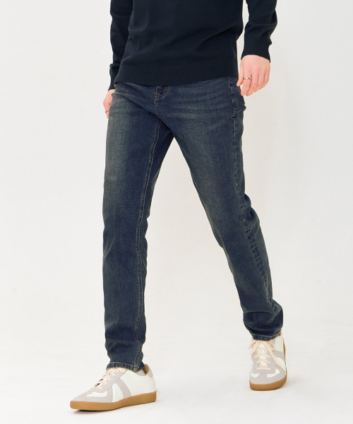 CHASECULT(チェイスカルト)の「男性Dトーンインバンディングテーパードデニムパンツ-ネイビー(デニムパンツ・メンズ・ネイビー・70/76/92/82/86)」の2枚目の写真