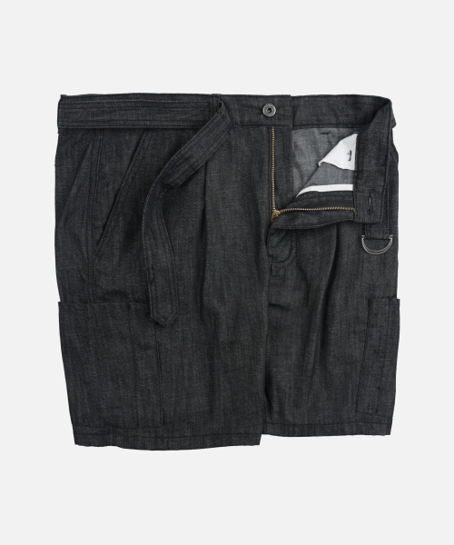 FRIZMWORKS（フリズムワークス）の「BELTED DENIM SHORTS _ BLACK（その他パンツ・メンズ・その他・SMALL/MEDIUM/LARGE/X-LARGE）」の2枚目の写真