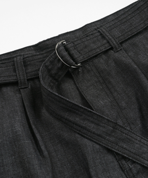FRIZMWORKS（フリズムワークス）の「BELTED DENIM SHORTS _ BLACK（その他パンツ・メンズ・その他・SMALL/MEDIUM/LARGE/X-LARGE）」の4枚目の写真