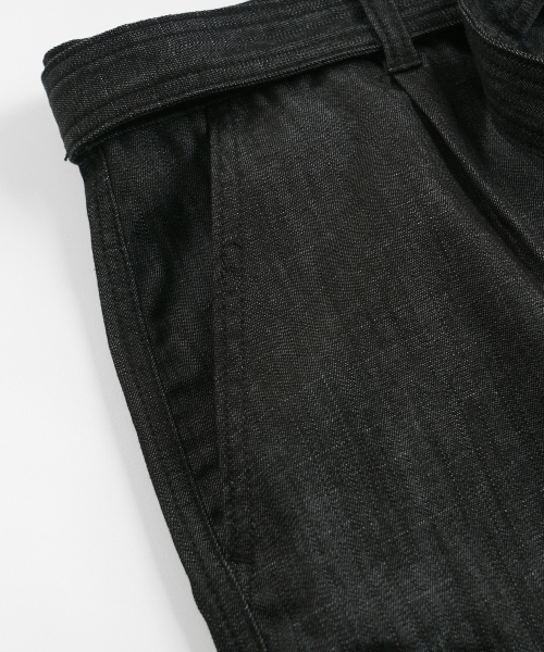 FRIZMWORKS（フリズムワークス）の「BELTED DENIM SHORTS _ BLACK（その他パンツ・メンズ・その他・SMALL/MEDIUM/LARGE/X-LARGE）」の5枚目の写真