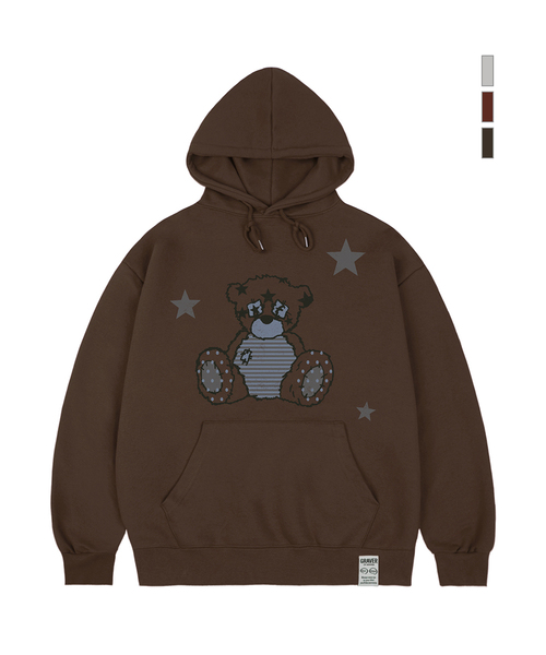 GRAVER（グレーバー）の「[ユニセックス]TEDDY B フードパーカー_3カラー（パーカー・レディース・杢グレー/ブラウン/レンガ・SMALL/MEDIUM/LARGE）」の2枚目の写真
