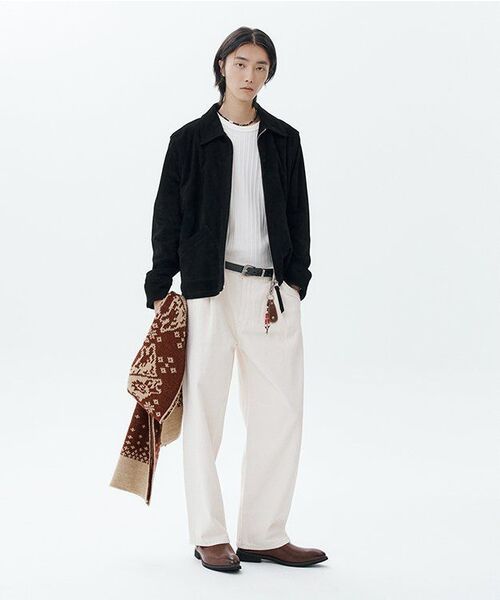 MUSINSA STANDARD（ムシンサスタンダード）の「ワンタックワイドバンディングデニムパンツ [クリーム]（デニムパンツ・メンズ・その他・30/26/28/40/38/42/36/34/32）」の8枚目の写真