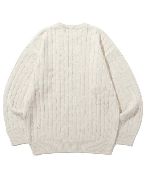 TRILLION（トリリオン）の「ウォッシャブルボート刺繍ケーブルクルーネックニット（アイボリー）（ニット/セーター・レディース・その他・X-LARGE/MEDIUM/LARGE）」の3枚目の写真