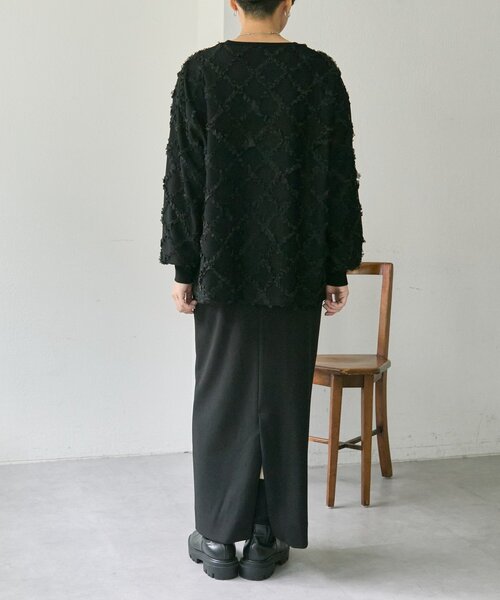 ear PAPILLONNER（イアパピヨネ）の「シアーレーススウェット【SUM1 STYLE】（Tシャツ/カットソー・レディース・ライトグレー/ブラック・FREE）」の11枚目の写真