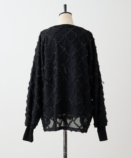 ear PAPILLONNER（イアパピヨネ）の「シアーレーススウェット【SUM1 STYLE】（Tシャツ/カットソー・レディース・ライトグレー/ブラック・FREE）」の14枚目の写真