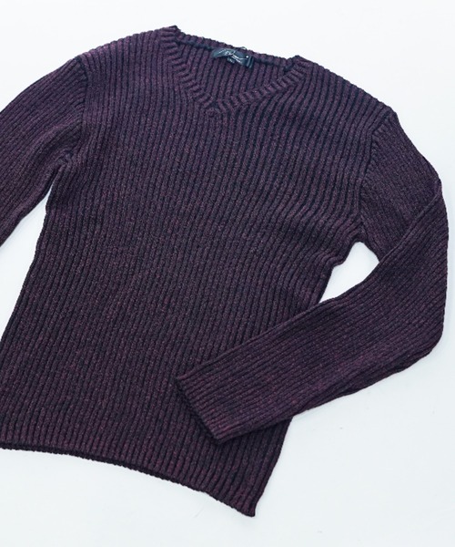 Beno（ビーノ）の「Vネックループヤーンニット（ニット/セーター・メンズ・ホワイト/ネイビー/ブラック/ワイン/チャコールグレー/杢グレー・MEDIUM/LARGE/X-LARGE）」の16枚目の写真