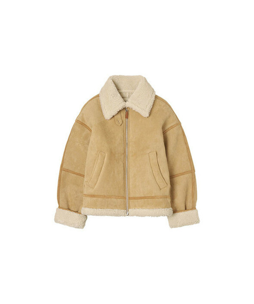 SIYAZU(シヤジュ)の「SIOT4056 fake suede mustang_Beige(ムートンコート・レディース・Beige・ONE SIZE)」の1枚目の写真