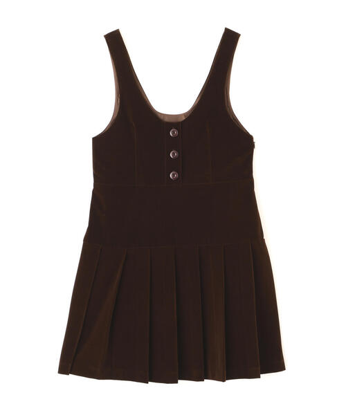 FREE'S MART(フリーズマート)の「◆ローウエストプリーツジャンパースカート(ジャンパースカート・レディース・ブラウン/ネイビー・SMALL/MEDIUM)」の3枚目の写真