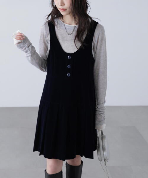 FREE'S MART(フリーズマート)の「◆ローウエストプリーツジャンパースカート(ジャンパースカート・レディース・ブラウン/ネイビー・SMALL/MEDIUM)」の17枚目の写真