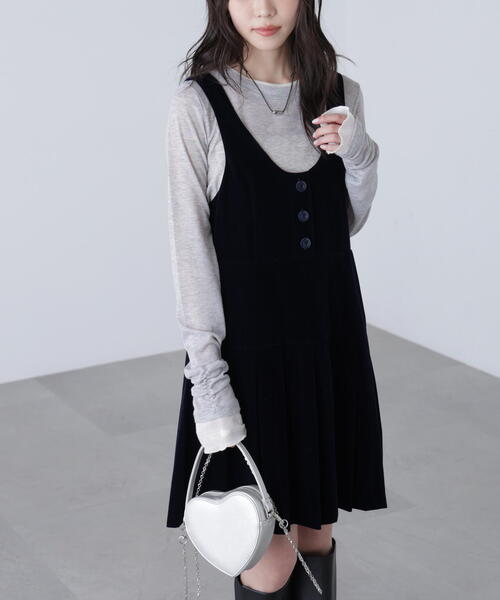 FREE'S MART(フリーズマート)の「◆ローウエストプリーツジャンパースカート(ジャンパースカート・レディース・ブラウン/ネイビー・SMALL/MEDIUM)」の19枚目の写真