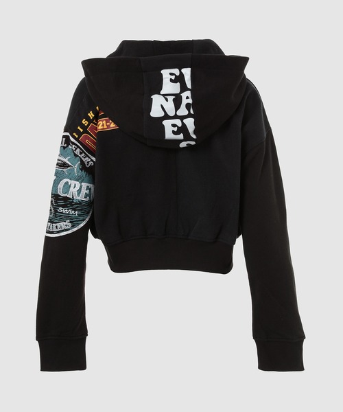 REGENERATED GRAPHIC JERSEY CROPPED ZIPPED HOODIE（パーカー