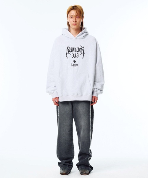 ALAND（エーランド）の「【UNISEX】PHOS333／Rebellion フーディー（スウェット・レディース・ライトグレー/ブラック・LARGE/MEDIUM）」の20枚目の写真