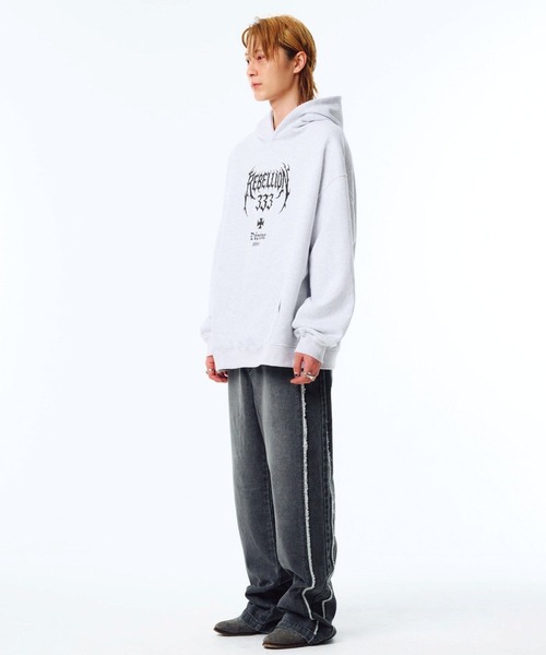 ALAND（エーランド）の「【UNISEX】PHOS333／Rebellion フーディー（スウェット・レディース・ライトグレー/ブラック・LARGE/MEDIUM）」の21枚目の写真
