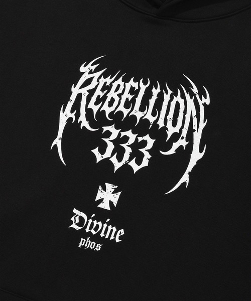 ALAND（エーランド）の「【UNISEX】PHOS333／Rebellion フーディー（スウェット・レディース・ライトグレー/ブラック・LARGE/MEDIUM）」の3枚目の写真
