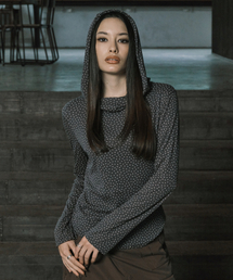 STUD HOODIE CHARCOAL