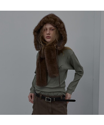 LCDC TM（エルシーディーシーティーエム）の「FUR HOODED MUFFLER (BROWN)（マフラー）」