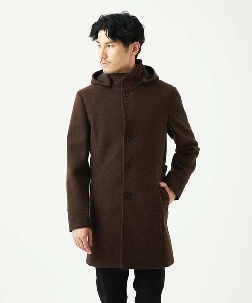 セール】【4サイズ展開/フード着脱/ストレッチ】フード付きコート