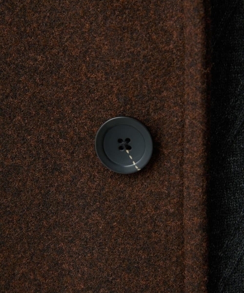 MK MICHEL KLEIN HOMME （エムケーミッシェルクランオム）の「【4サイズ展開/フード着脱/ストレッチ】フード付きコート/RETECメルトン（ステンカラーコート・メンズ・ブラック/ブラウン/ライトブラウン・51/48/46）」の21枚目の写真