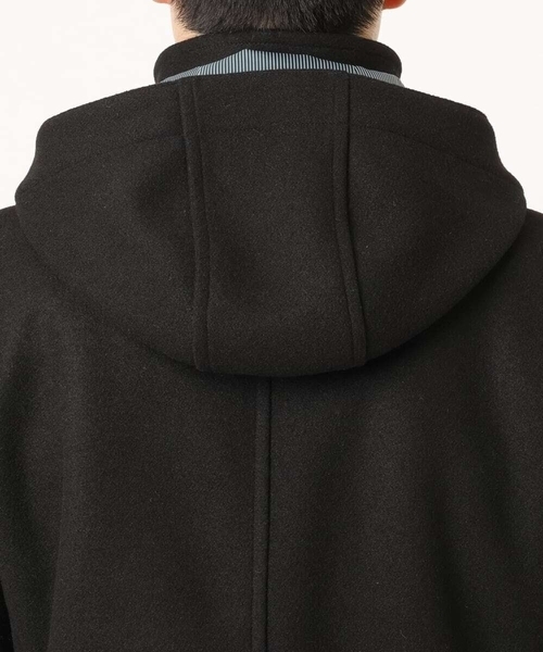 MK MICHEL KLEIN HOMME （エムケーミッシェルクランオム）の「【4サイズ展開/フード着脱/ストレッチ】フード付きコート/RETECメルトン（ステンカラーコート・メンズ・ブラック/ブラウン/ライトブラウン・51/48/46）」の15枚目の写真