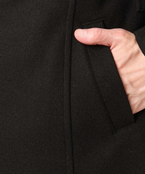 MK MICHEL KLEIN HOMME （エムケーミッシェルクランオム）の「【4サイズ展開/フード着脱/ストレッチ】フード付きコート/RETECメルトン（ステンカラーコート・メンズ・ブラック/ブラウン/ライトブラウン・51/48/46）」の11枚目の写真