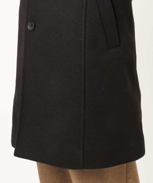 MK MICHEL KLEIN HOMME （エムケーミッシェルクランオム）の「【4サイズ展開/フード着脱/ストレッチ】フード付きコート/RETECメルトン（ステンカラーコート・メンズ・ブラック/ブラウン/ライトブラウン・51/48/46）」の13枚目の写真