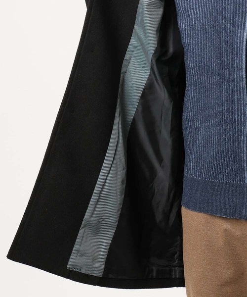 MK MICHEL KLEIN HOMME （エムケーミッシェルクランオム）の「【4サイズ展開/フード着脱/ストレッチ】フード付きコート/RETECメルトン（ステンカラーコート・メンズ・ブラック/ブラウン/ライトブラウン・51/48/46）」の14枚目の写真