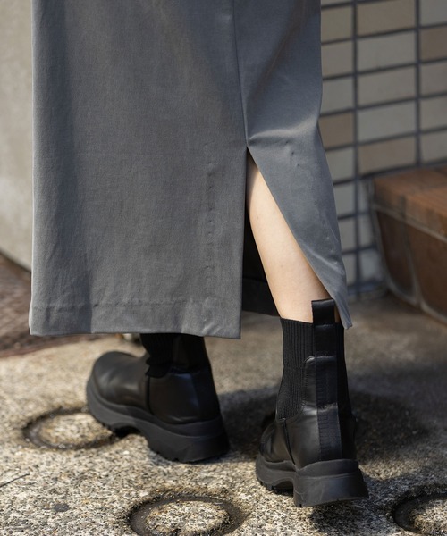 Munich(ミューニック)の「サテンジャージータイトスカート(スカート・レディース・ベージュ/カーキ/ブラック・M)」の14枚目の写真