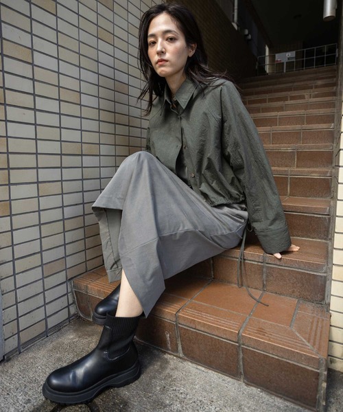 Munich(ミューニック)の「サテンジャージータイトスカート(スカート・レディース・ベージュ/カーキ/ブラック・M)」の7枚目の写真