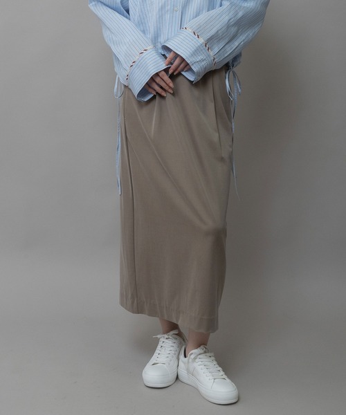 Munich(ミューニック)の「サテンジャージータイトスカート(スカート・レディース・ベージュ/カーキ/ブラック・M)」の16枚目の写真