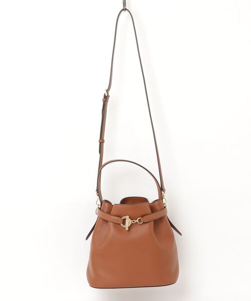 LAUREN RALPH LAUREN(ローレン ラルフ ローレン)の「レザー ミディアム Blaike バケット バッグ(ハンドバッグ・レディース・ブラウン・ONE)」の6枚目の写真