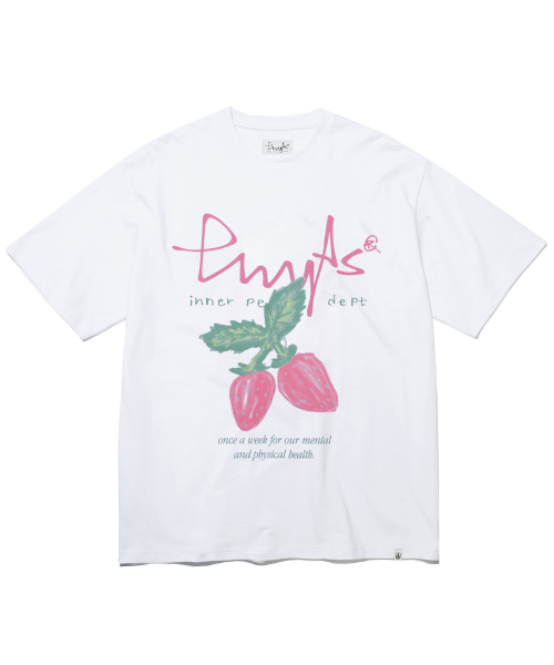PHYSICAL DEPARTMENT(フィジカル デパートメント)の「ストロベリー半袖Tシャツ_ホワイト/ピンク(Tシャツ/カットソー・レディース・その他・LARGE/MEDIUM/X-LARGE/SMALL)」の2枚目の写真