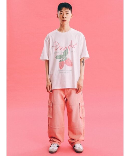 PHYSICAL DEPARTMENT(フィジカル デパートメント)の「ストロベリー半袖Tシャツ_ホワイト/ピンク(Tシャツ/カットソー・レディース・その他・LARGE/MEDIUM/X-LARGE/SMALL)」の9枚目の写真