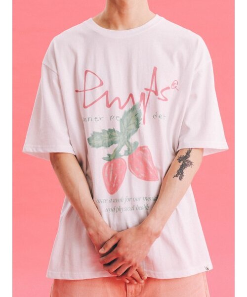 PHYSICAL DEPARTMENT(フィジカル デパートメント)の「ストロベリー半袖Tシャツ_ホワイト/ピンク(Tシャツ/カットソー・レディース・その他・LARGE/MEDIUM/X-LARGE/SMALL)」の11枚目の写真