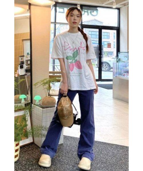 PHYSICAL DEPARTMENT(フィジカル デパートメント)の「ストロベリー半袖Tシャツ_ホワイト/ピンク(Tシャツ/カットソー・レディース・その他・LARGE/MEDIUM/X-LARGE/SMALL)」の19枚目の写真