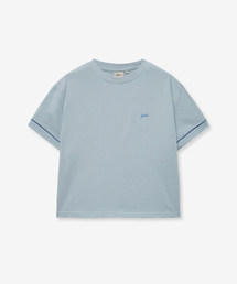 ウィメンズステッチポイントTシャツ_ブルーグレー