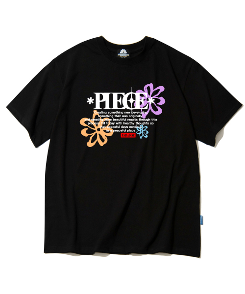 TRIPSHION(トリップション)の「ピースフラワーグラフィックTシャツ - ブラック(Tシャツ/カットソー・メンズ・その他・MEDIUM/LARGE/X-LARGE)」の1枚目の写真