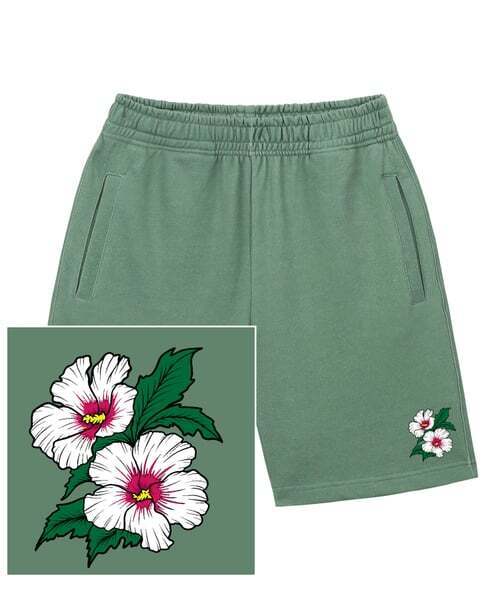 TRIPSHION(トリップション)の「KOREAN FLOWER スウェットハーフパンツ - ピグメントグリーン(その他パンツ・メンズ・その他・MEDIUM)」の1枚目の写真