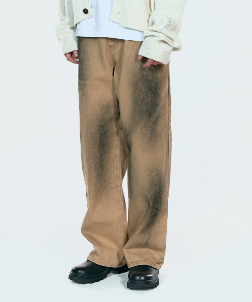 [ランウェイ] スプレーワイドチノパンツ_ダスティベージュ