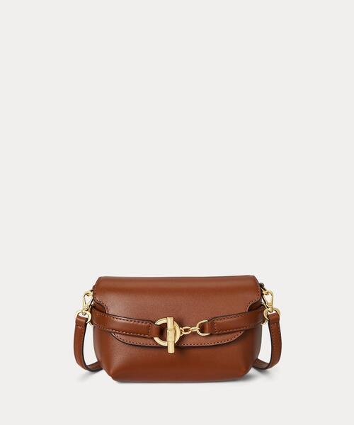 LAUREN RALPH LAUREN(ローレン ラルフ ローレン)の「レザー スモール Blaike クロスボディ バッグ(ショルダーバッグ・レディース・ブラウン・ONE)」の1枚目の写真