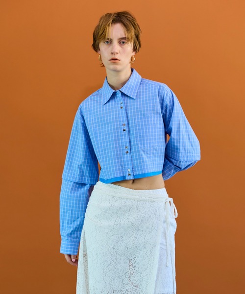 MAISON SPECIAL(メゾンスペシャル)の「2Way Sleeve Short Shirt/2WAYスリーブショートシャツ(シャツ/ブラウス・レディース・ホワイト/ブルー/ブラック・FREE)」の9枚目の写真