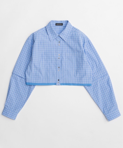 MAISON SPECIAL(メゾンスペシャル)の「2Way Sleeve Short Shirt/2WAYスリーブショートシャツ(シャツ/ブラウス・レディース・ホワイト/ブルー/ブラック・FREE)」の13枚目の写真