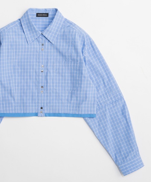 MAISON SPECIAL(メゾンスペシャル)の「2Way Sleeve Short Shirt/2WAYスリーブショートシャツ(シャツ/ブラウス・レディース・ホワイト/ブルー/ブラック・FREE)」の14枚目の写真