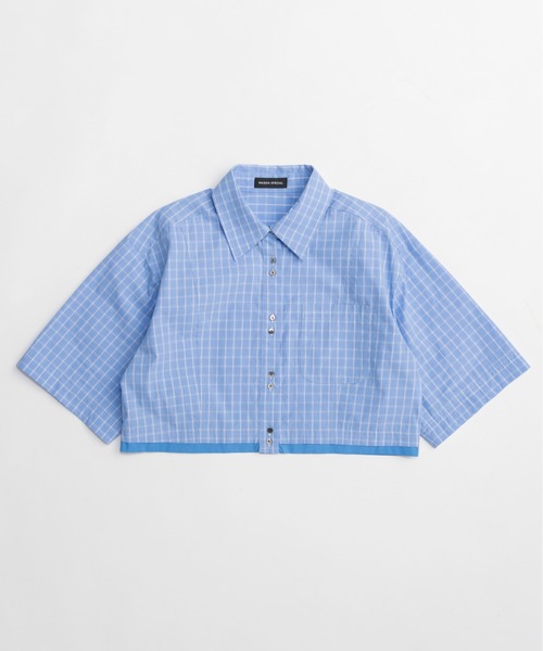 MAISON SPECIAL(メゾンスペシャル)の「2Way Sleeve Short Shirt/2WAYスリーブショートシャツ(シャツ/ブラウス・レディース・ホワイト/ブルー/ブラック・FREE)」の19枚目の写真