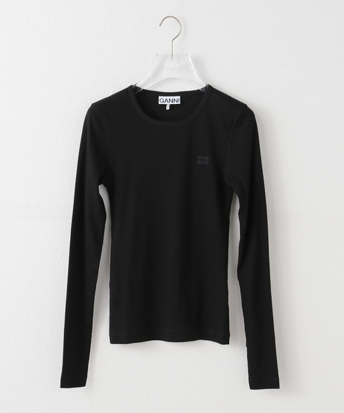 セール】GANNI / ガニー Soft Cotton Rib Long Sleeve（Tシャツ