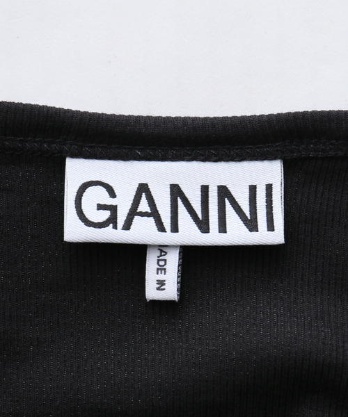 GANNI(ガニー)の「GANNI / ガニー Soft Cotton Rib Long Sleeve(Tシャツ/カットソー・レディース・ブラック・SMALL)」の4枚目の写真