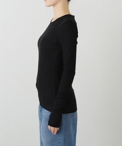GANNI(ガニー)の「GANNI / ガニー Soft Cotton Rib Long Sleeve(Tシャツ/カットソー・レディース・ブラック・SMALL)」の8枚目の写真