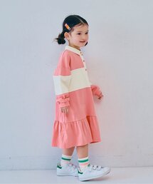 p.premier | 春色の切替ラガー裾フリルワンピース_ジュニア対応(ワンピース)